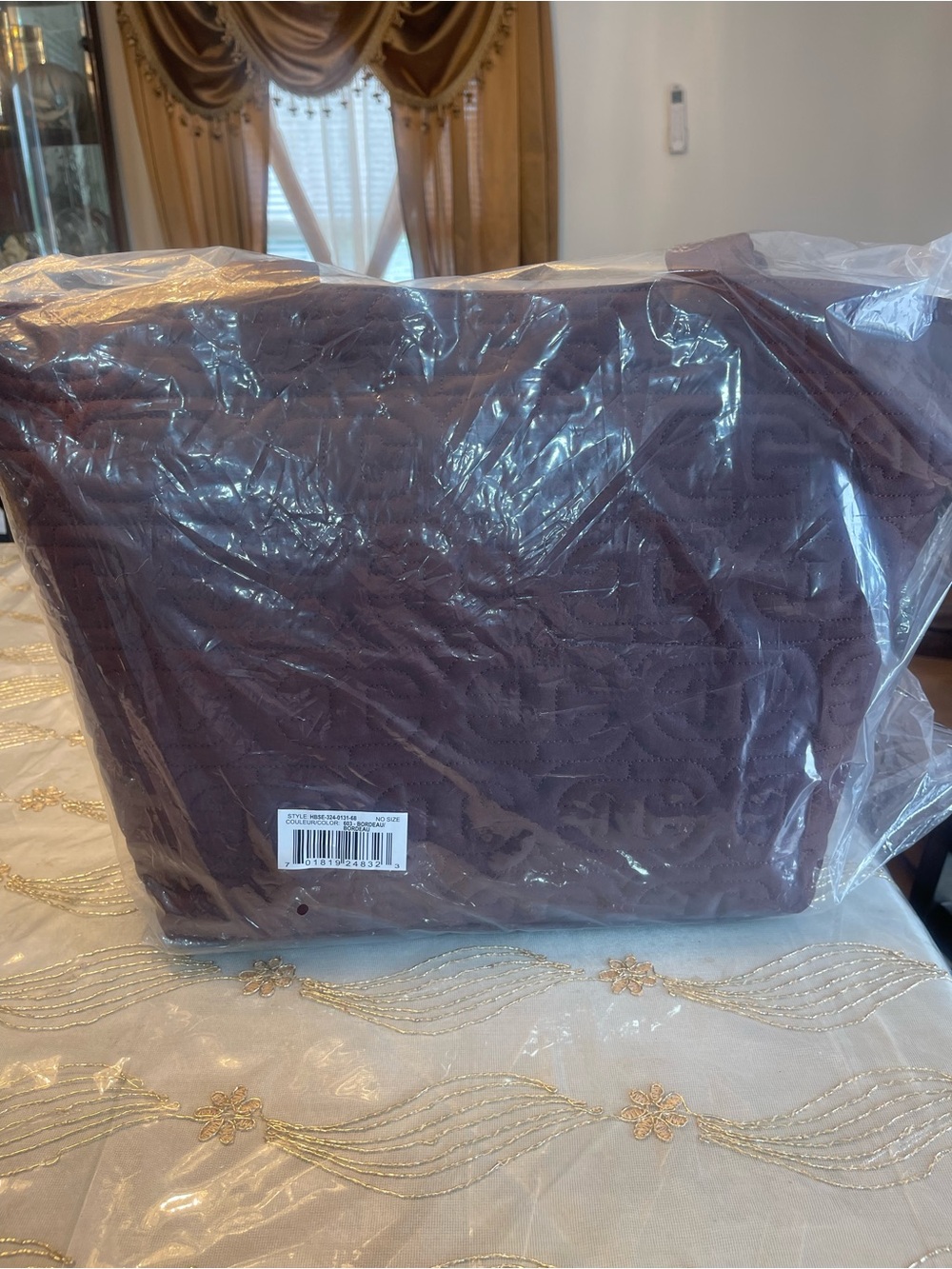 NWT sam Edelman ethyl top zip medium east west tote bag color Bordeaux - Picture 6 of 11